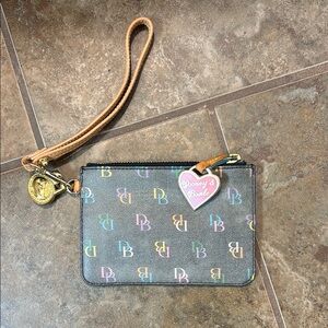 Dooney & Bourke Gray Wristlet with Multicolor Logo